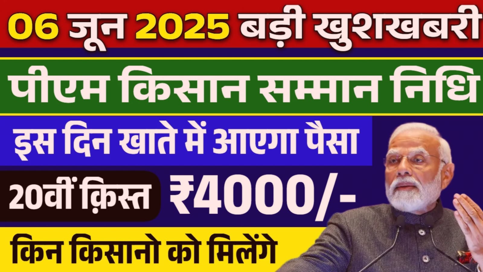 PM Kisan 20वीं किस्त 2025: ₹4000 की नई किस्त आने वाली है, कब और कैसे मिलेगा पैसा – जानिए पूरी जानकारी